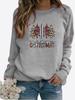 Women Winter Clothing Christmas Printed Casual Sweatshirt Long Sleeve Tops T-shirt Ladies Round Neck Pullover Sweater