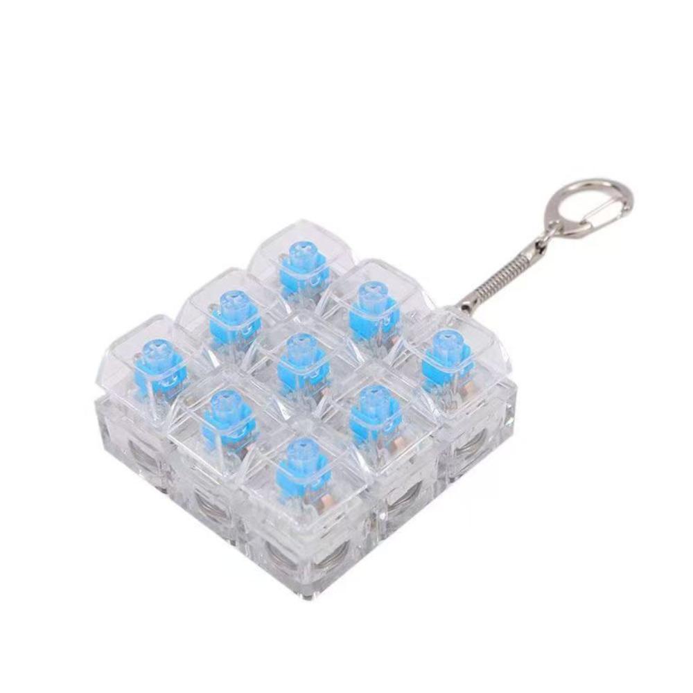Clear Clicker Decompression Fidget Keychain Colorful Keycap Button Finger Clicker Toys Boys Girls