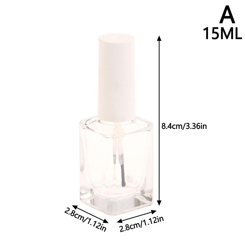 10/15 мл Пустая прозрачная стеклянная бутылочка для лака для ногтей Пустая с крышкой и кисточкой Косметические контейнеры Стеклянные бутылочки для ногтей с кисточкой