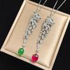 Jewelry Simulation Red Corundum Green Chalcedony Plain Surface Retro Leopard Pendant Main Stone 8 * 10