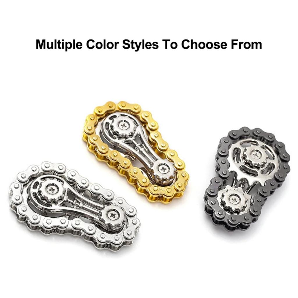 Sprockets Flywheel Finger Tip Antistress Anxiety Metal Bike Chains Fidget Toys for Adult Kids