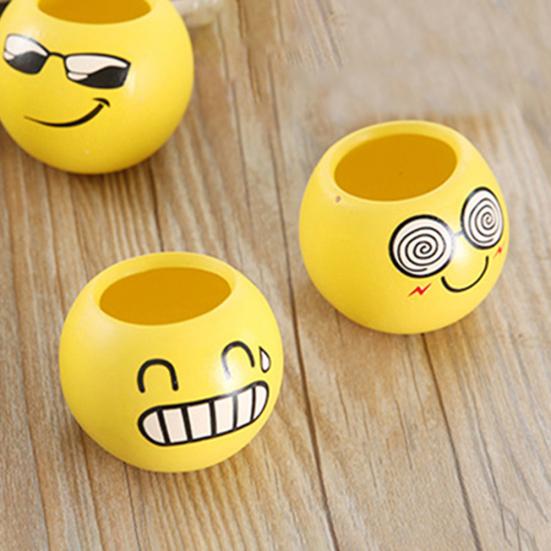 Милый пластиковый горшок Mini Emoji DIY посадка травы домашний рабочий стол окно цветочный горшок