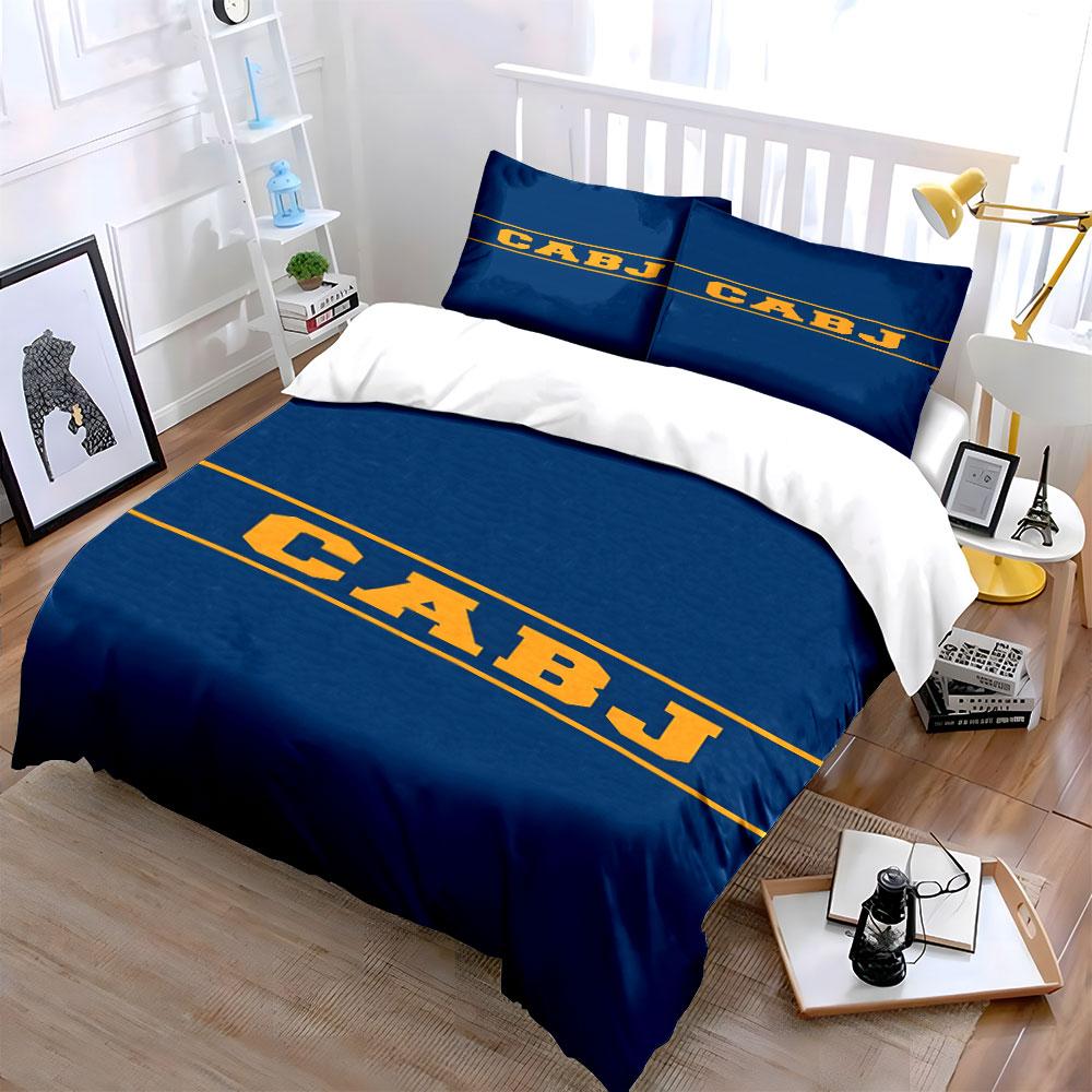 Yellow CABJ text stripe. Bedding sets Duvet cover sets Duvet covers Pillowcases(1*Duvet Cover 2*Pillowcases without duvet insert)