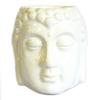 Buddha Head Tealight Oil Burner, White Ceramic
