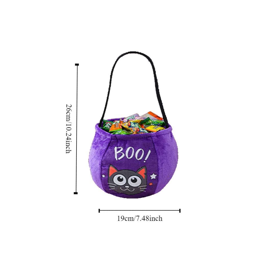 Cloth Pumpkin Candy Bucket Trick or Treat Stuffed Cotton Tote Bags Kawaii Halloween Candy Bag  Kids