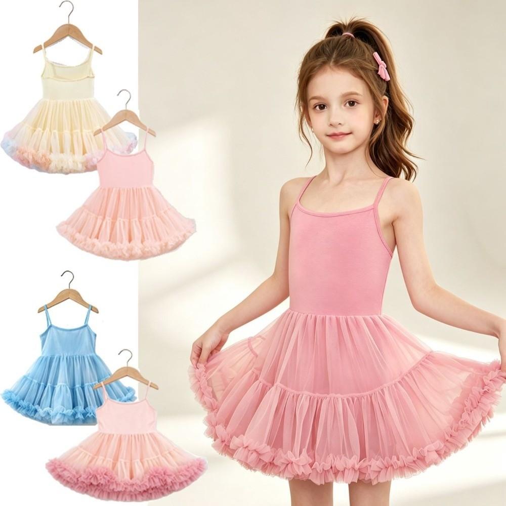 Sleeveless Girls' Ballet TuTu Dress Summer Princess Wedding Dress Performance Costume