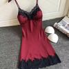 Sexy Women  Silk Robe Dress Nightdress Soft Lace Casual Nightgown Straps Sleepwear Nightdres