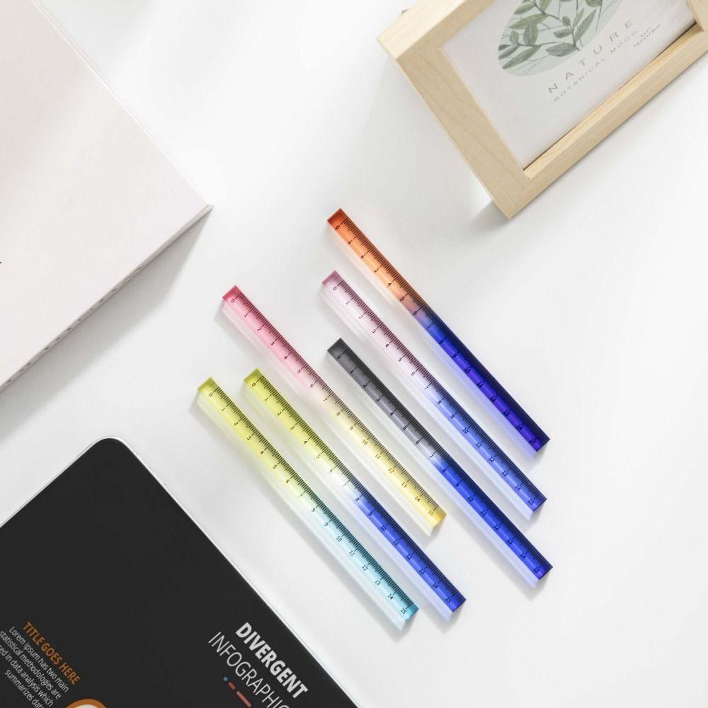 Многофункциональные градиентные прямые линейки 15см 20см 30см инструменты для рисования своими руками математическая чертежная линейка офис