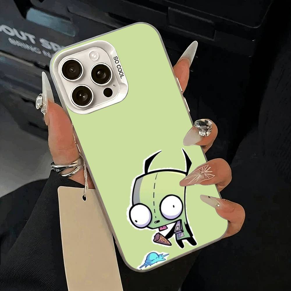 Мультяшный чехол для телефона Invader Zim Gir для iPhone 17,16,15,14,13,12,11 Plus,Pro Max,XS,белый серебристый чехол для телефона