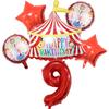 32inch Foil Number with Red Circus Birthday Tent Balloons Air Globos Animal Theme Party Children's Birthday Decorations Kids Toy