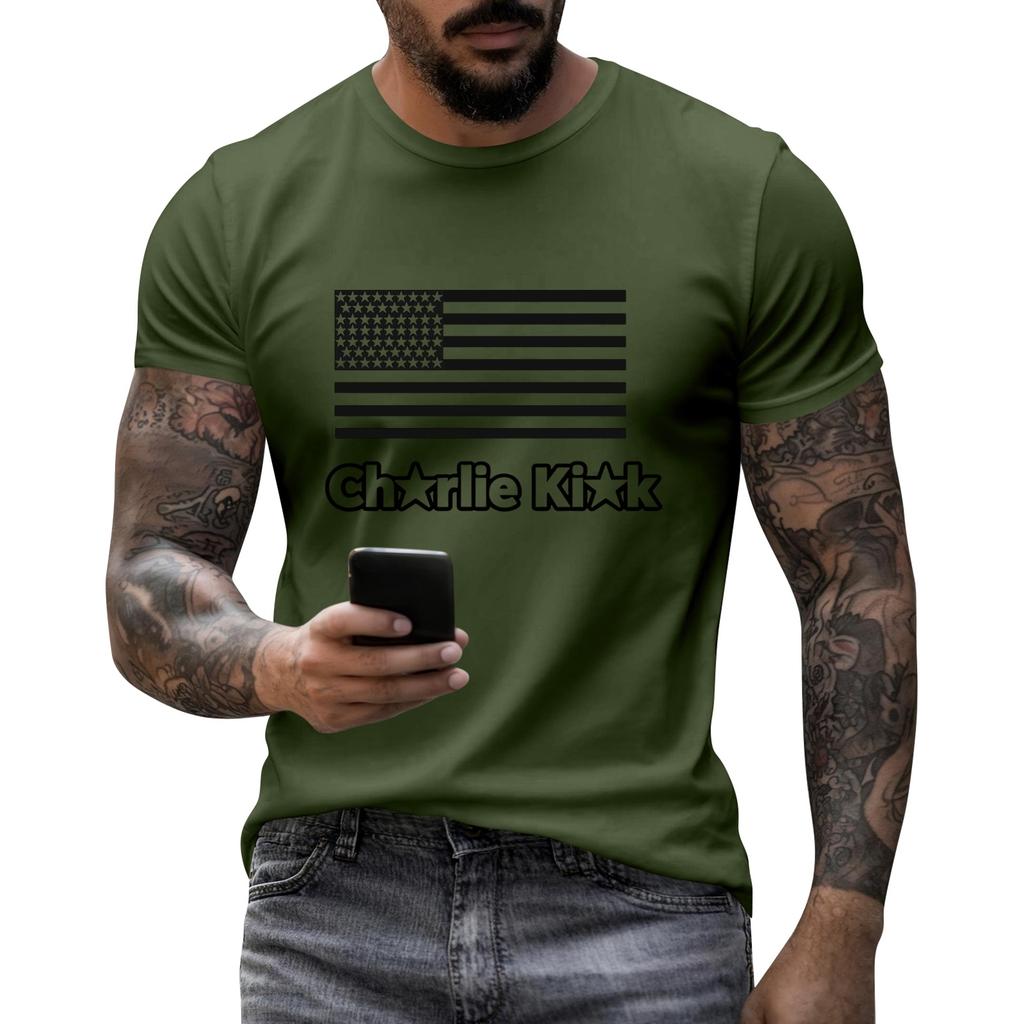 Men's Printed Short Sleeve T-Shirt Men's Loose Casual Short Sleeve Top