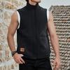 Мужской терможилет на овчине, повседневный, с воротником-стойкой, без рукавов, двусторонний