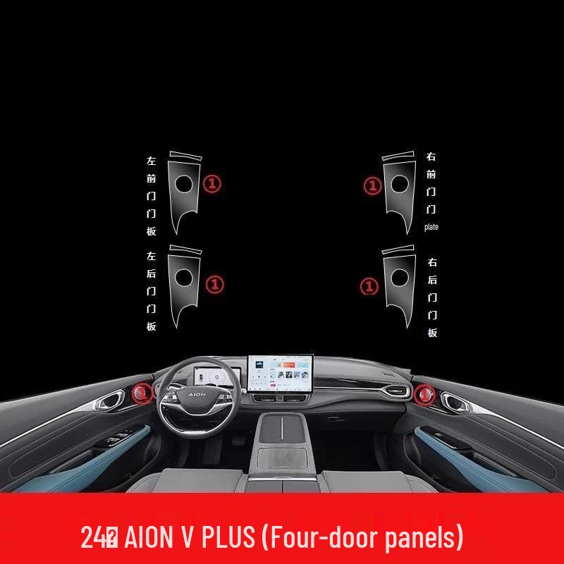Прозрачная ТПУ пленка для интерьера для GAC Aion V Plus 2021-2025, консоль и дверные панели