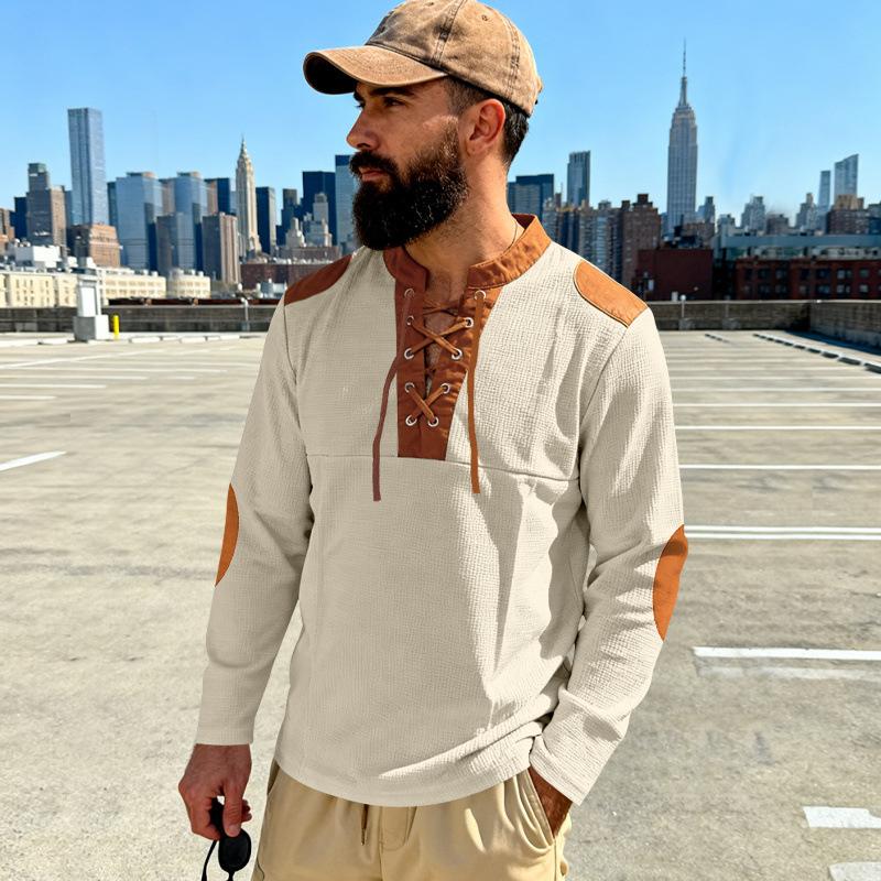 Весенне-осенняя мужская футболка в средневековом стиле, пиратская, викингская, с длинным рукавом