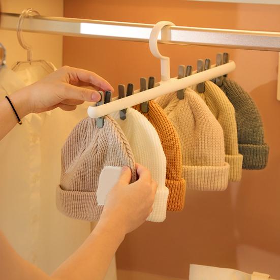 Hat Hanger 6 Clips Space-saving PP Strong Hold Baseball Cap Organizer for Closet