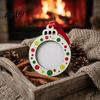 Personalized Family Picture Pendant Christmas Pictures Frame Hanging Ornaments, Wooden Red Green White Dots Photo Pendants, Polka Dot Holiday