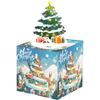 Painted Hand Blue Pattern Christmas Theme Gift Box Decoration Prop Atmosphere