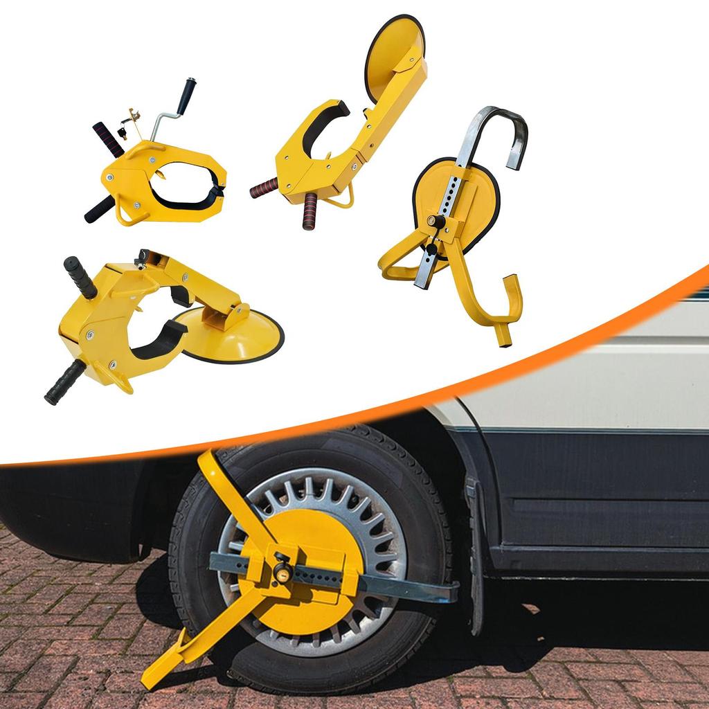 Car Wheel Lock Clamp Adjustable Reliable Locking Tool Yellow Security Device Style A