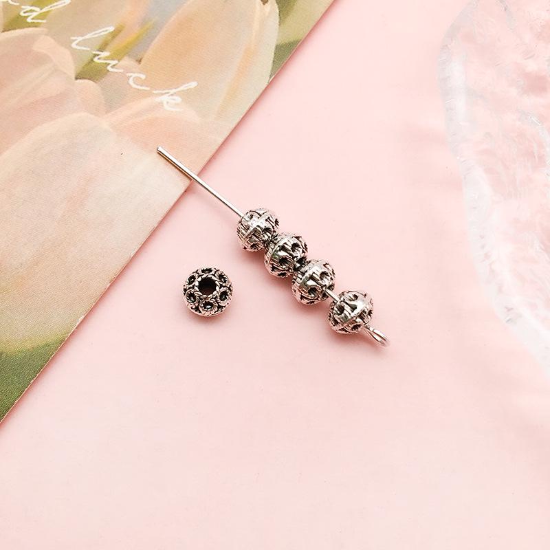 Антикварные серебряные бусины-разделители в форме цветов и звезд для самодельных украшений