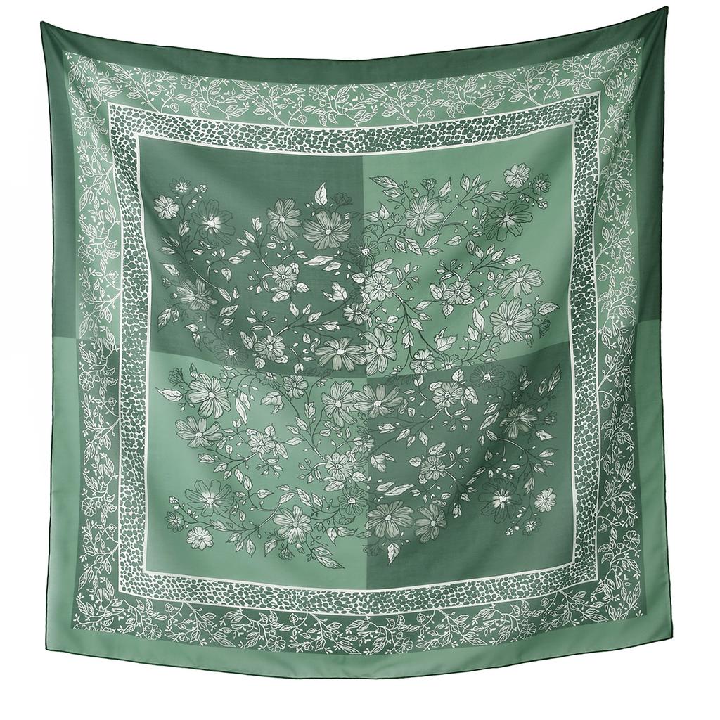 Newest Style Women Scarf Square Tencel Printed Handkerchief Fashion Temperament Beach Sunscreen Shawl