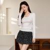 Slightly Transparent Sexy Lace Lace T-shirt for Women In Women's Long-sleeved Autumn New Pure Base Shirt