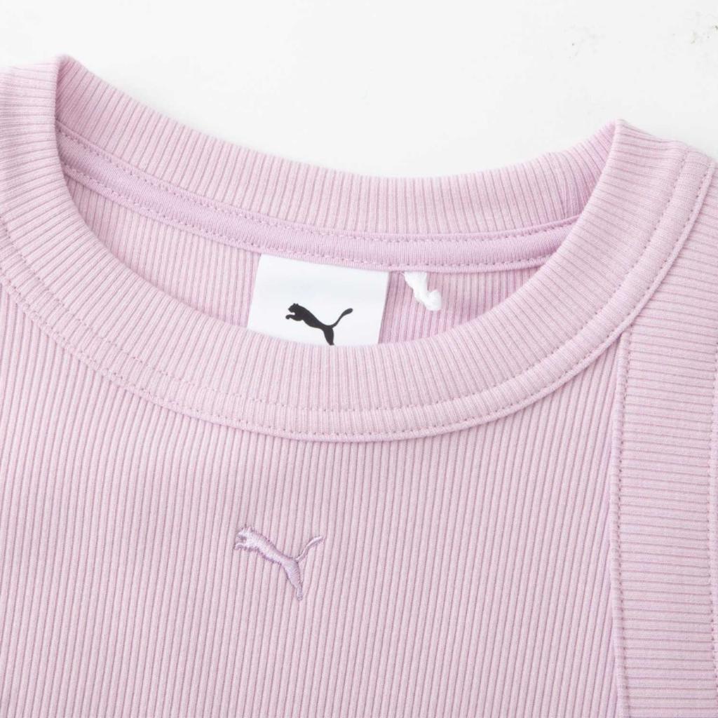 Puma Дышащая облегающая футболка с круглым вырезом с длинными рукавами, женские топы, светло-фиолетовые 627754-60