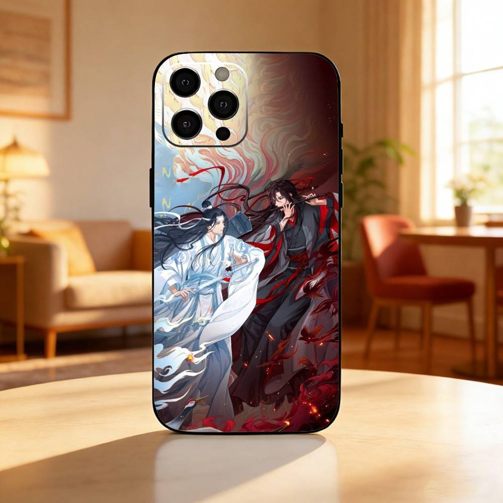 M-Mo Dao Zu Shi MDZS Anime Phone Case For iPhone17,16,15,14,13,12 Plus,Max Soft Silicone Black Cover