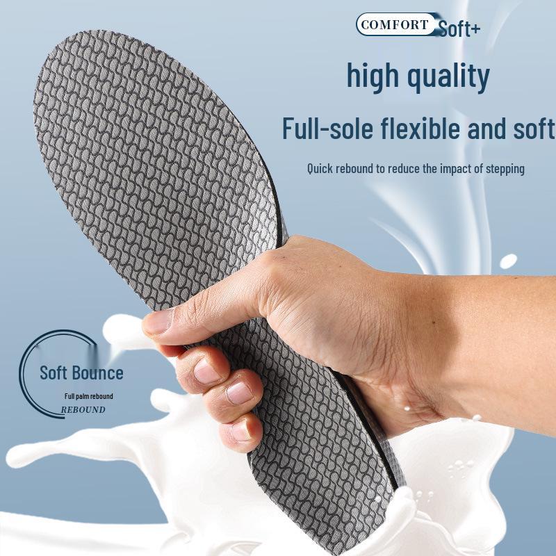 High Elastic Sports Insole: Shock Absorption, Sweat & Odor Control, Breathable, Arch Support for Badminton, Basketball, Running, and Casual Wear.