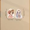 19Pcs DIY  Cute Flower Girl Stationery Stickers Hand-Drawn Paris  Daily Life, Planner, Journal Decoration  planner stickers