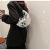 Trendy Korean Style Sparkly Chain Underarm Dumpling Bag Women's Bag 2023 New Winter Shoulder Crossbody Bag