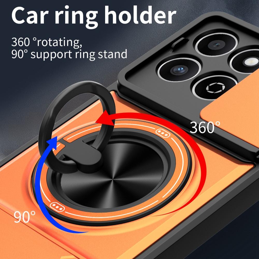 KEYSION Магнитный чехол для телефона для HONOR X7d 4G 5G Защита камеры со сдвижной крышкой Вертикальная подставка Ударопрочный чехол для Honor 400 Smart 5G