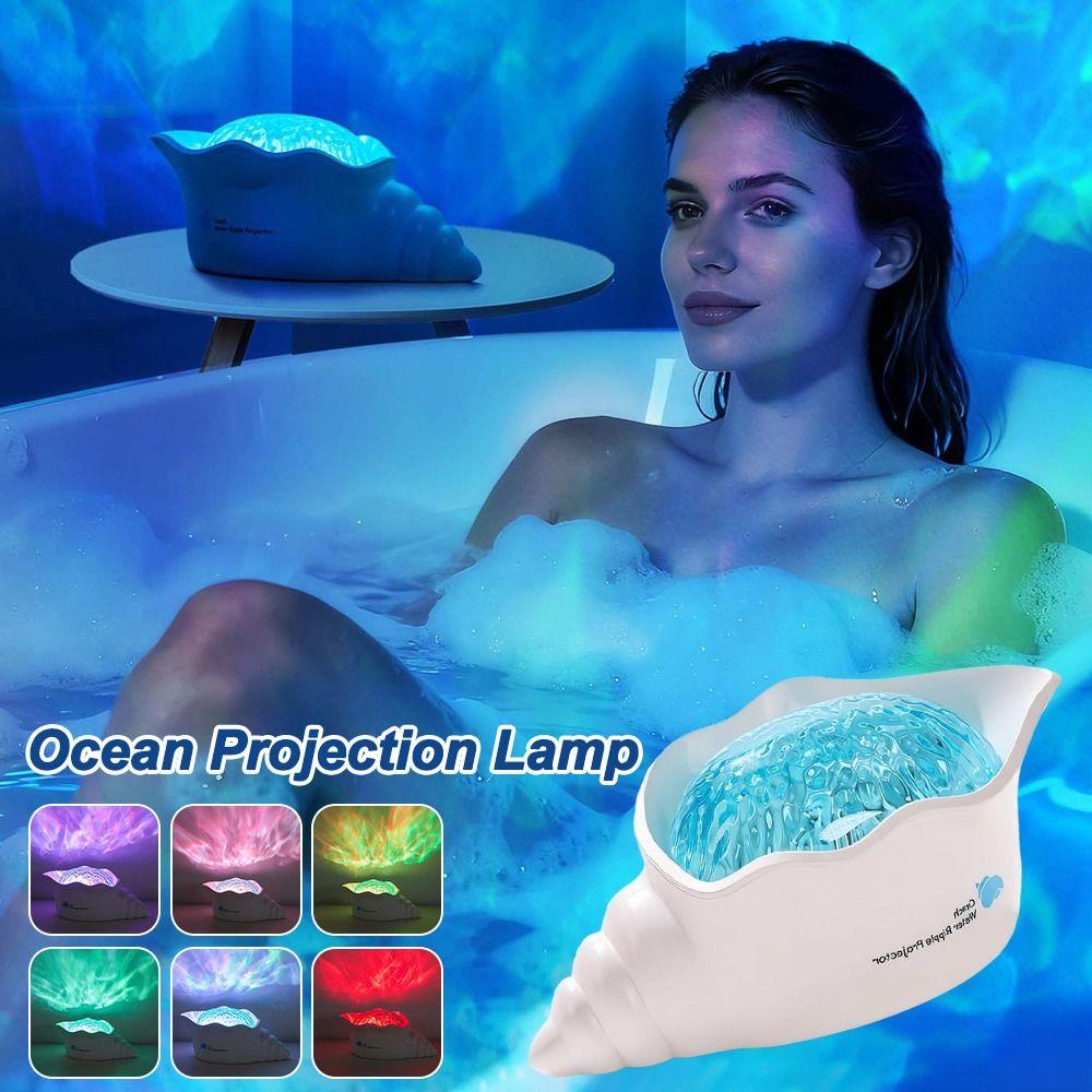 White Noise Water Ripple Projector Bedside Lamp Ocean Projection Lamp New Sea Wave Lamp