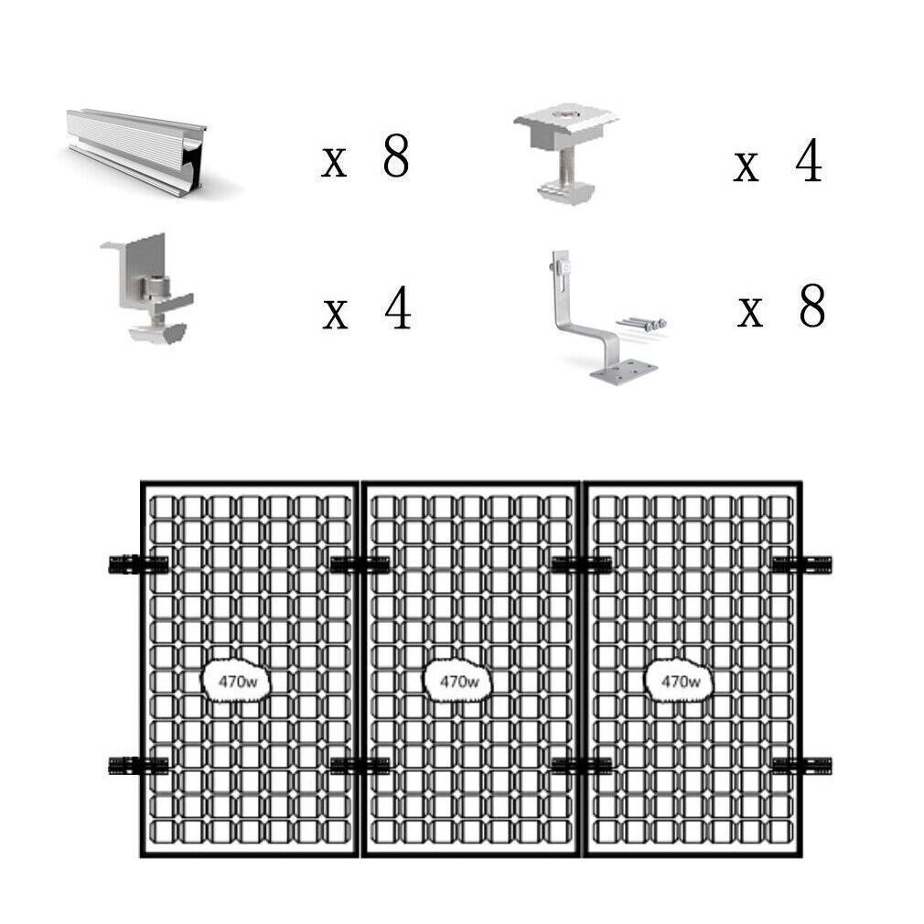 Кронштейн солнечного модуля, монтажная рейка, багажник на крышу, серебристый, удобный