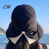 Women Sun Hat With Bow Summer Hat, Rear Bowknot Wide Brim Cycling 360 Face And Neck Protection Degree UV Fisherman for Outdoor Hiking Packable