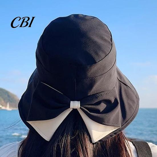 Women Sun Hat With Bow Summer Hat, Rear Bowknot Wide Brim Cycling 360 Face And Neck Protection Degree UV Fisherman for Outdoor Hiking Packable
