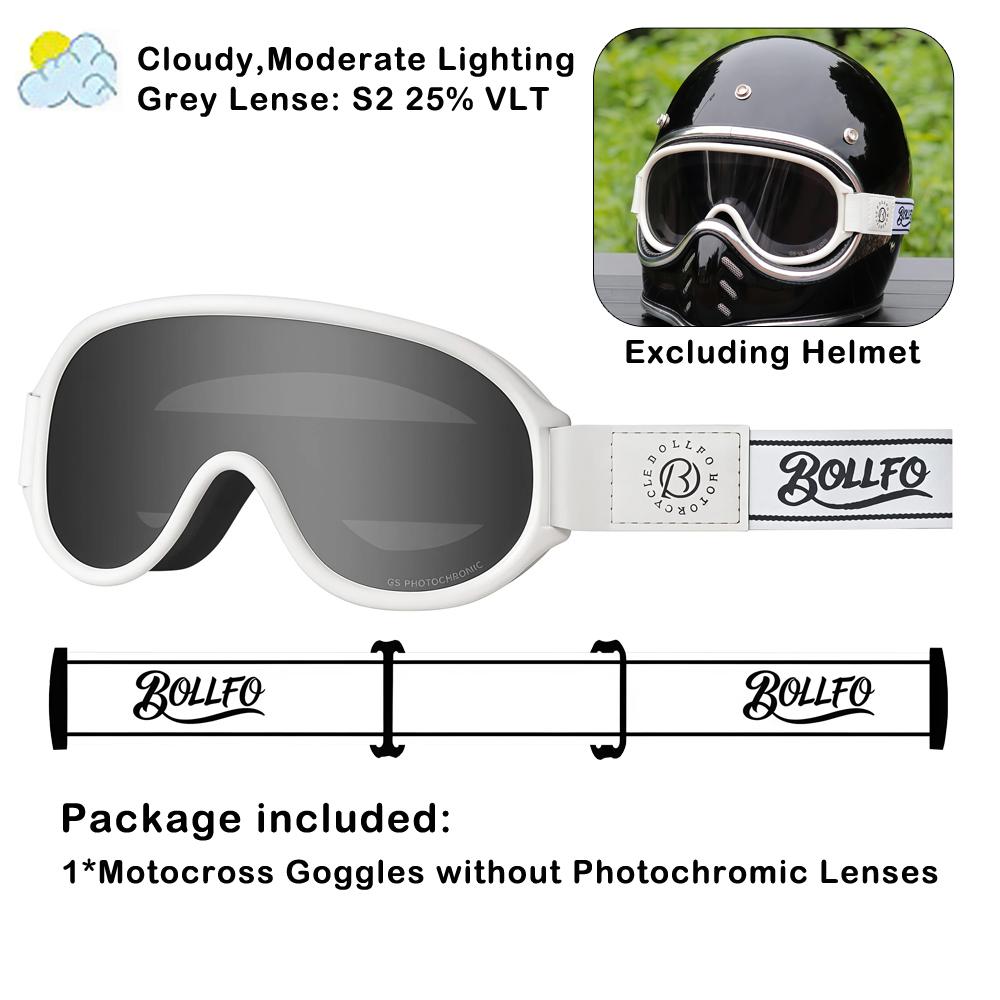 Photochromic Motocross Goggles Fit Small Helmet Polarized Anti Fog Motorcycle Goggles UV400 Moto Glasses for Dirt Bike Off Road