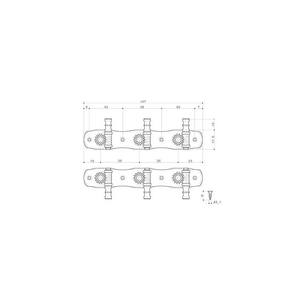 Колки GOTOH для классической гитары, кнопка 2W, 35G18002WX