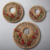 Плетеное круглое настенное украшение из ротанга для гостиной, настенный декор, подвесное макраме