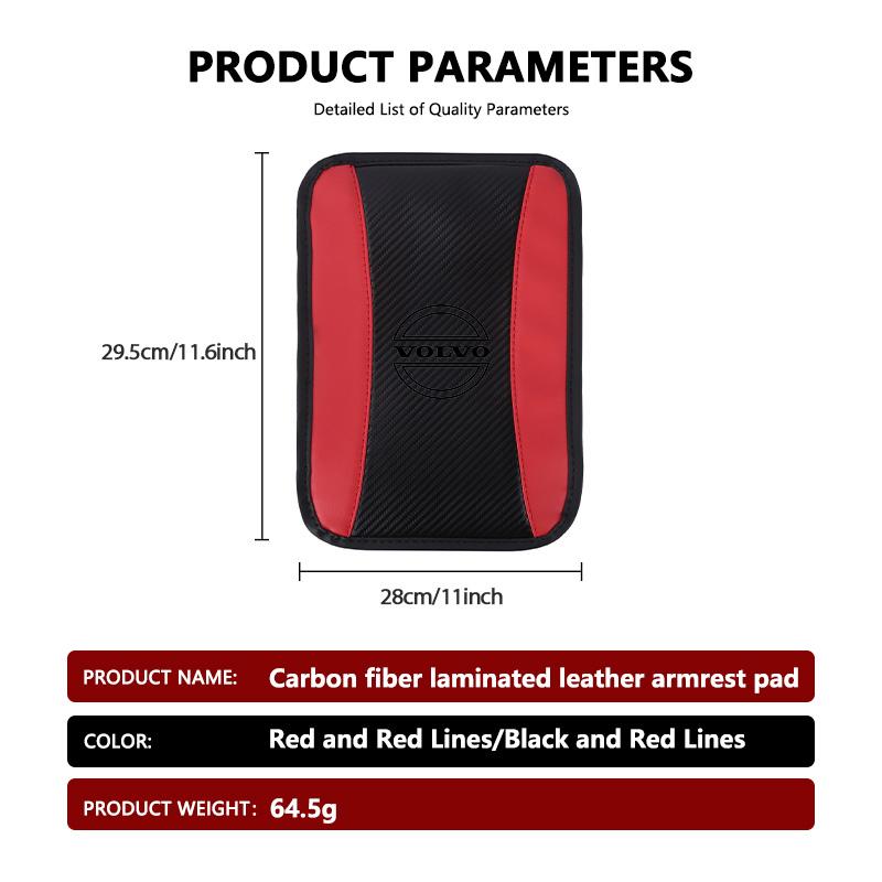 Carbon Fiber Leather Car Armrest Pad Auto Center Console Cushion For Volvo XC60 XC90 S60 S80 V60 C70 S40 C30 V90 V60 C40 XC40