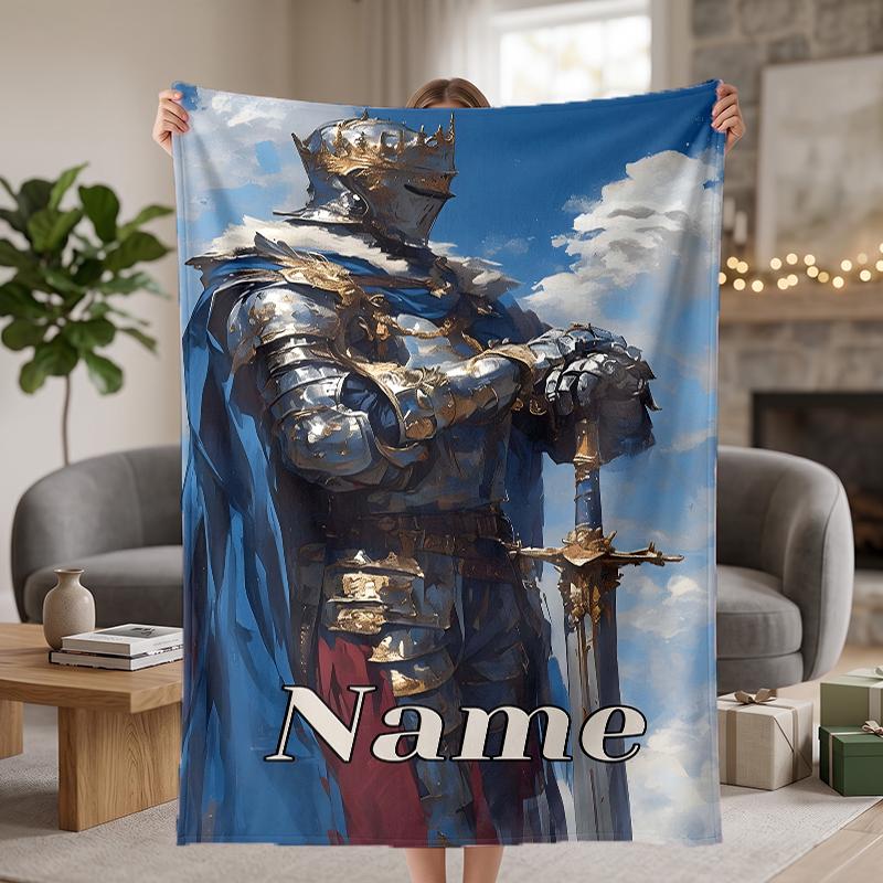 Holy Knight Custom Flannel Blankets Soft Warm Cozy Throws for Home Decor Holiday Gifts