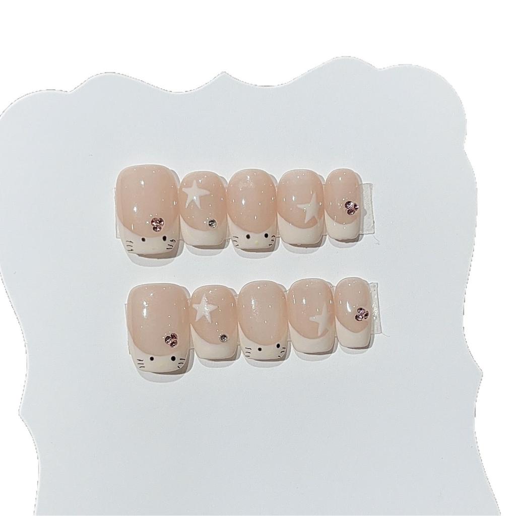 Французский котенок, повседневный телесный цвет, расписанный вручную, кожаная пудра, французская звезда KT, небольшая куча доспехов Drill Wear