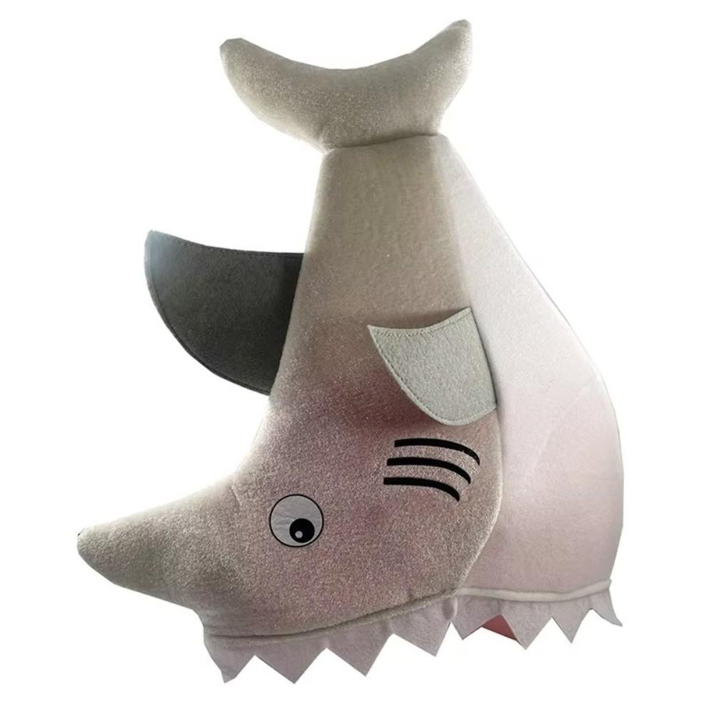 Creative Shark Party Hat Cartoon Plush Animal Cap Costume Accessories Shark Head Cover Photo Props