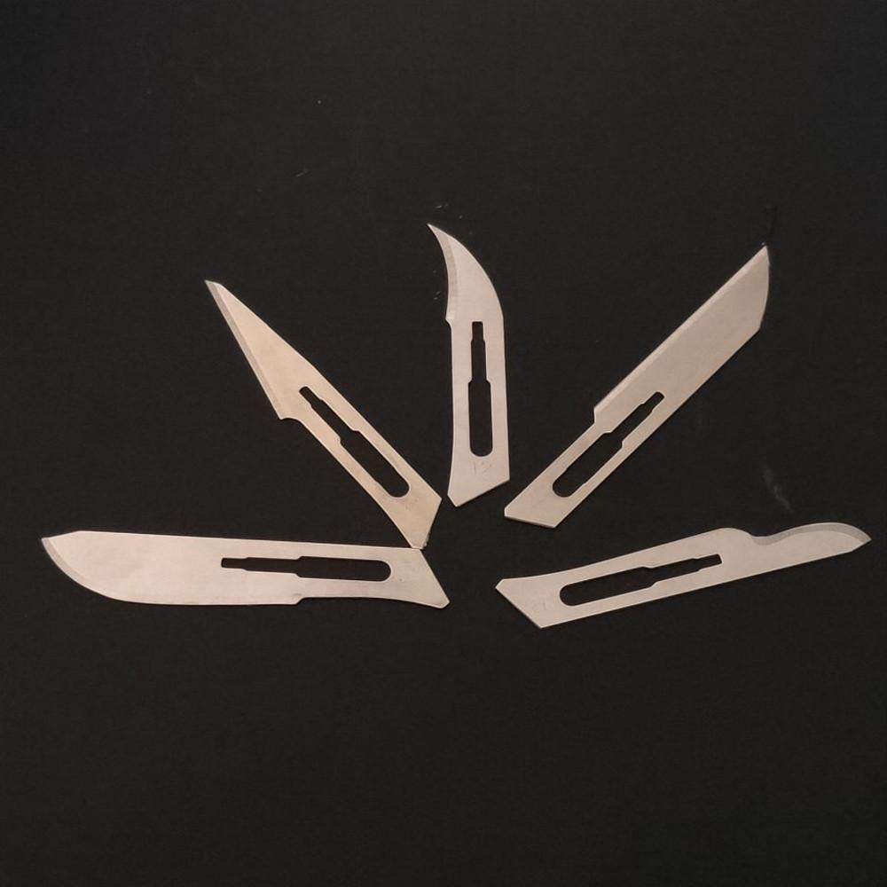 100 шт., лезвия для стоматологического скальпеля, углеродистая сталь, стоматологическое хирургическое лезвие, инструмент, стоматологическое лезвие, ручка, автоклавируемые инструменты для стоматолога