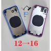 Корпус DIY для iPhone 12-16, Корпус 12, Кнопка действия 16, Задняя крышка аккумулятора, Средняя рама, Замена для iPhone 12, Похожий на 16