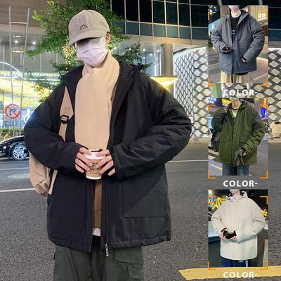 Пуховик для мальчиков зима 2025 новый повседневный утепленный мужской термо-хлопковый пуховик с капюшоном