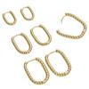 2Pcs Copper French U-shaped Fried Dough Twists Ear Buckle For DIY Jewelry Making Craft Accessories