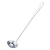 Long Handle Spoon Stainless Steel Small Round Deep Head Mixing Spoon for Soup Oil Seasoning