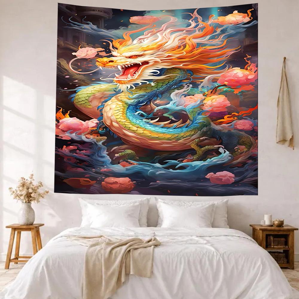 Dragon Wall Decor Tapestry Art For Pet Memorial Birthdaywedding Party Backdrop Family Gift