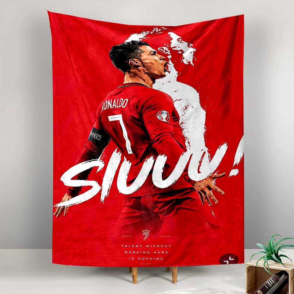 Red footballer number 7 celebration gesture patterned tapestry for bedroom and living room home decor sofas