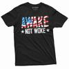 Мужская футболка 'Awake not Woke' Подарок на день рождения Графическая футболка